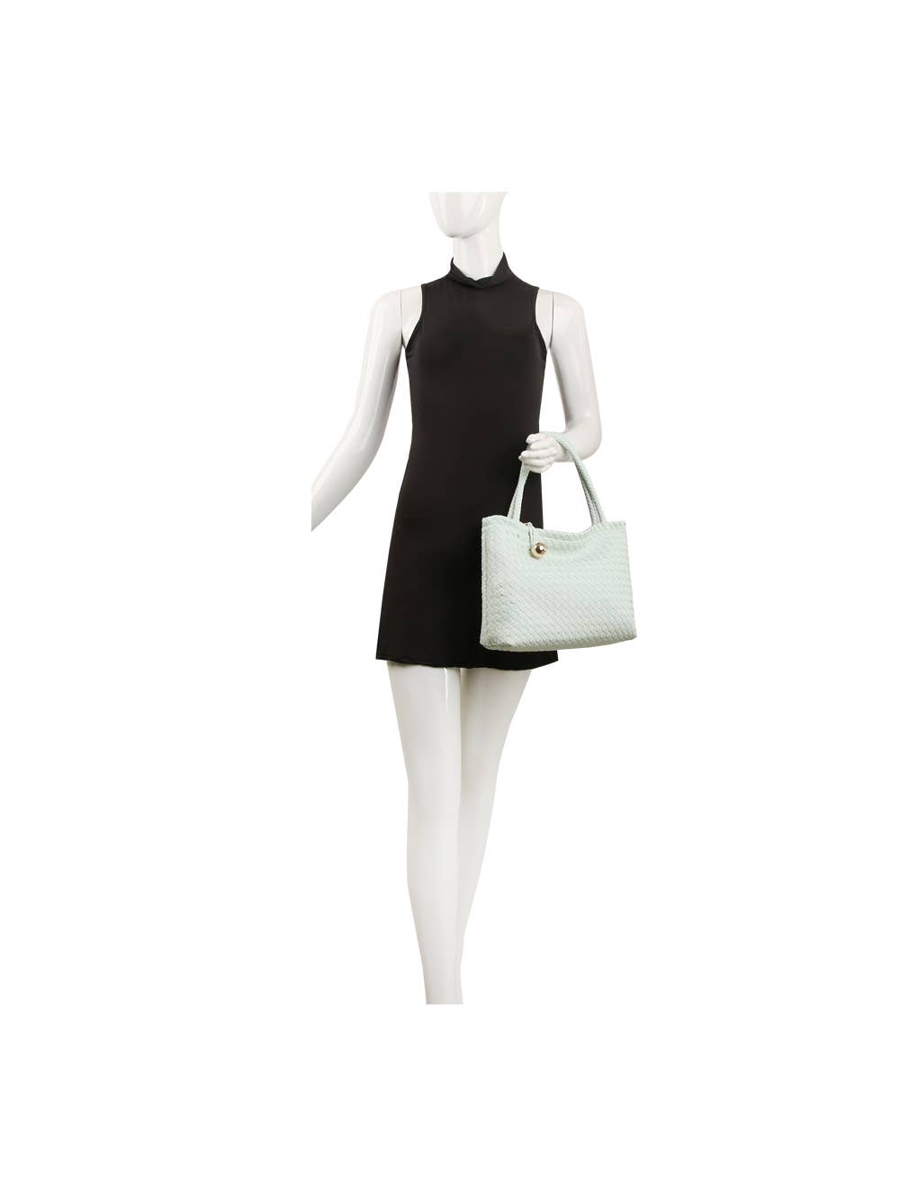 HR CORP - Ecostitch USA Women's Woven Shoulder Bag with Gold Accent