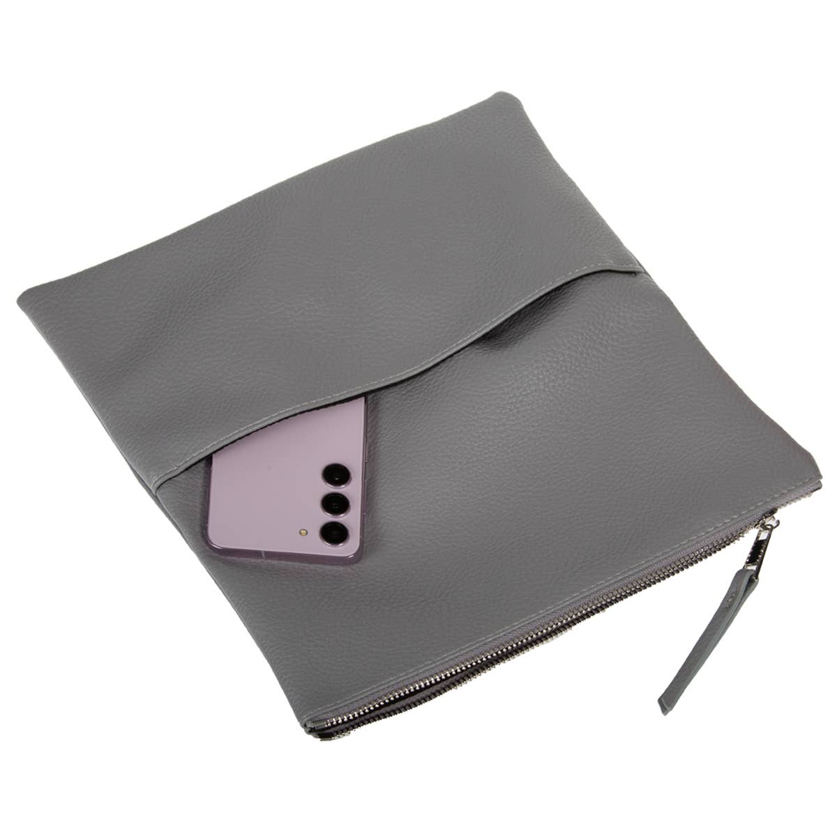 JNBFASHION.COM - Women's Vegan Leather Zipper Foldover Clutch Purse with Tass