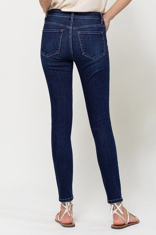 Lovervet by Vervet -  High Waist Skinny Jeans, Dark (SHIPS IN 2-3 WEEKS)